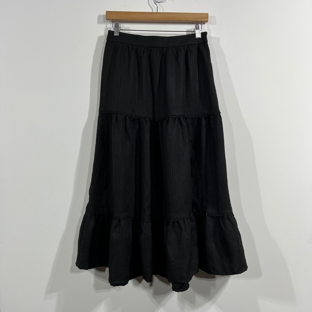 Fashion Nova Tiered Maxi Skirt Crochet Boho Festival Womens Small Fairy Grunge